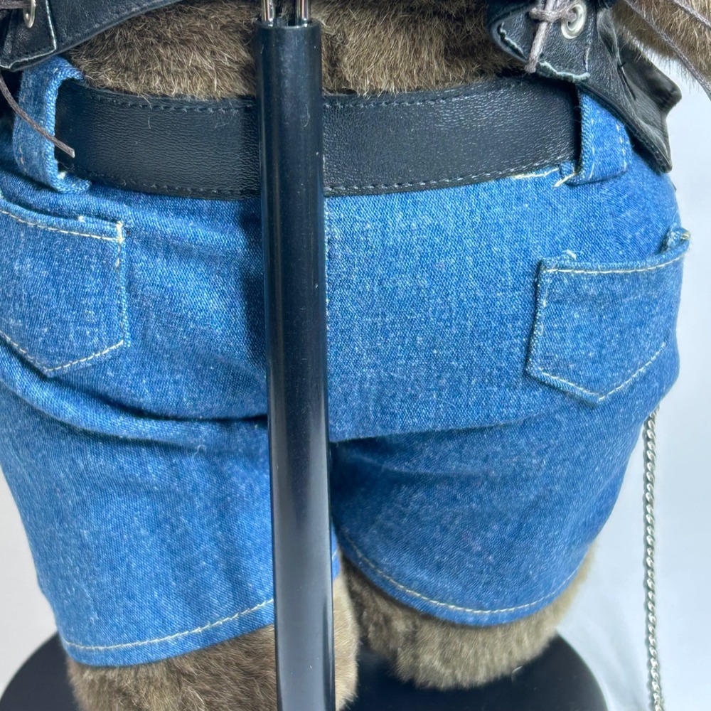 Franklin Mint Harley Davidson Plush Bear Biker Outfit Studded Vest Wallet Key - Picture 13 of 16
